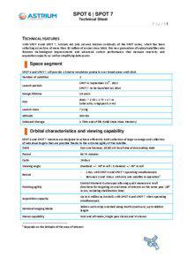 SPOT 6 | SPOT 7 Technical Sheet Page |1