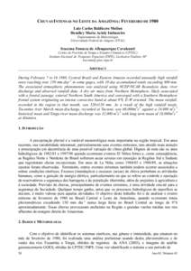 CHUVAS INTENSAS NO LESTE DA AMAZÔNIA: FEVEREIRO DE 1980 Luiz Carlos Baldicero Molion Hemlley Maria Acioly Imbuzeiro Departamento de Meteorologia Universidade Federal de Alagoas (UFAL)