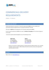 IDMNet - Commercials Delivery Requirements