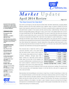 Market Update Apr il[removed]R e vi e w Page 1 of 2  “Two Steps Forward, Two Steps Back”