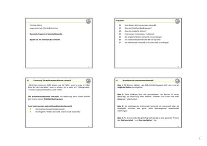 Microsoft PowerPoint - W10 10 Sprache Intensionale Semantik.ppt
