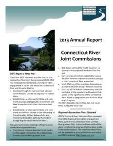 2013 Annual Report Connecticut River Joint Commissions   CRJC Begins a New Year