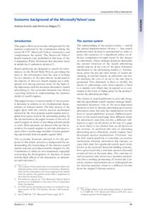 Competition Policy Newsletter  MERGERS Economic background of the Microsoft/Yahoo! case Andrea Amelio and Dimitrios Magos (1)