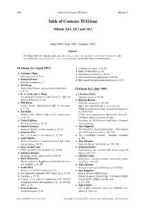 226  Table of Contents TUGboat Bijlage