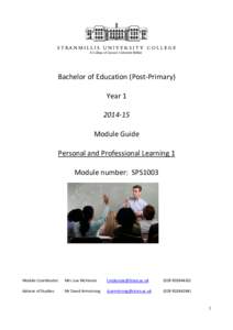 Microsoft Word - Year 1 BEd Post Primary Module Guide