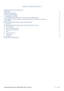 TABLE OF CONTENTS SECTION 15  JUMPING EQUITATION CONTENTS OVERVIEW COMPETITION RULES STATE CHAMPIONSHIPS