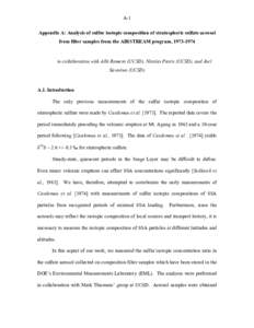 Appendix A: Analysis of sulfur isotopic composition of stratospheric sulfate aerosol from filter samples from the AIRSTREAM pr