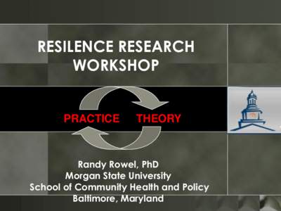 RESILENCE RESEARCH WORKSHOP PRACTICE  THEORY