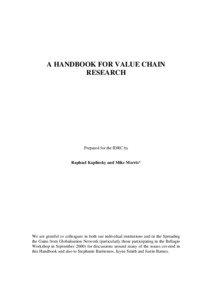 A HANDBOOK FOR VALUE CHAIN RESEARCH