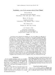 American Mineralogist, Volume 69, pages 3E3-367,l9E4  Kaatialaite, a new ferric arsenatemineral from Finland