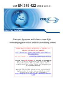 Key management / European Telecommunications Standards Institute / Public key certificate / Digital signature / X.509 / Time stamp protocol / Electronic signature / CAdES / PAdES / Cryptography / Public-key cryptography / Cryptographic protocols