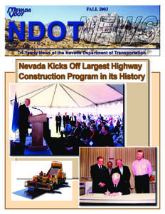Nevada Kicks Off Largest Highway Construction Program in its History The Director’s Corner