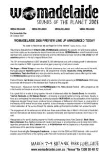 Microsoft Word - WO08 Oct Preview Media Release.doc