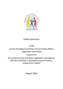 Microsoft Word - Senate Standing Committee on Community Affairs DSP Impairment Tables submission August 2011.docx