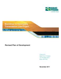   Revised Plan of Development Prepared by Idaho Power Company