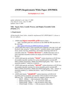 RWP0036 - Ingest, Store, Locally Process, and Display Ensemble Grid