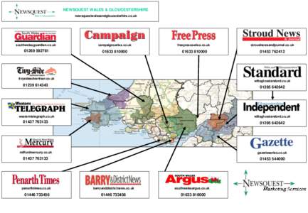 NEWSQUEST WALES & GLOUCESTERSHIRE newsquestwalesandgloucesterhire.co.uk southwalesguardian.co.uk  campaignseries.co.uk