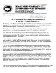 FOR IMMEDIATE RELEASE Wednesday, October 7, 2009 Contact:  Elena Temple (USCM)