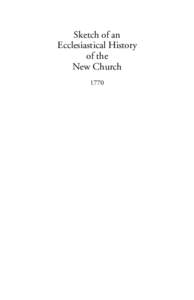 Sketch of an Ecclesiastical History of the New  Church