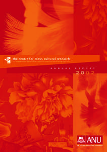 the centre for cross-cultural research AN AUSTRALIAN RESEARCH COUNCIL SPECIAL RESEARCH CENTRE A  N