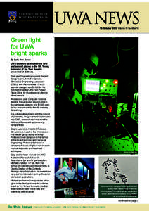 UWA NEWS 15 October 2012 Volume 31 Number 16 Green light for UWA bright sparks