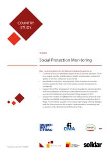 COUNTRY STUDY NIGER  Social Protection Monitoring