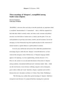 Anthropology / Transnationalism / Irish diaspora / Paul Gilroy / British people / Robin Cohen / Non-resident Indian and Person of Indian Origin / Ethnic group / University of London / Diaspora studies / Nationalism / Diaspora