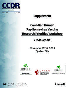 Canada Communicable Disease Report ISSN[removed]Volume : 32S1 July 2006