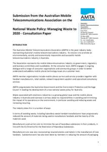 Microsoft Word - AMTA Submission - National Waste Policy[removed]doc