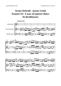 www.floetennoten.net  Il pastor fido C-Dur Seite 1 Nicolas Chédeville - Antonio Vivaldi