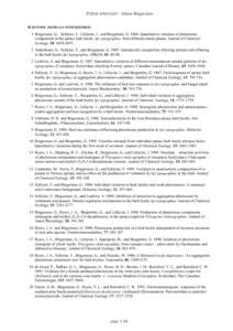 PUBLICATION LIST – Göran Birgersson SCIENTIFIC JOURNALS WITH REFEREES 1 Birgersson, G., Schlyter, F., Löfqvist, J., and Bergström, GQuantitative variation of pheromone components in the spruce bark beetle, I