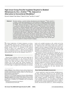 High-Linear EnergyTransfer IrradiationTargeted to Skeletal Metastases by the A-Emitter 223Ra: Adjuvant or Alternative to Conventional Modalities? yvind S. Bruland,1 Sten Nilsson,3 Darrell R. Fisher,4 and Roy H. Larsen2 