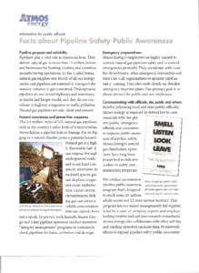 ~TMOS energ~ Information for public officials Facts about Pipeline Safety Public Awareness Pipeline purpose and reliability