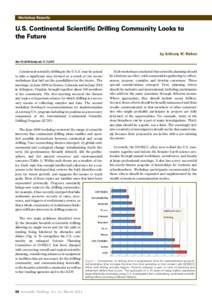 Workshop Reports  U.S. Continental Scientific Drilling Community Looks to the Future by Anthony W. Walton doi:iodp.sd