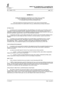 ST.3 - Norme recommandée concernant les codes à deux lettres pour la représentation des États, autres entités et organisations intergouvernementales