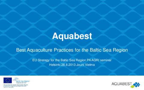 Aquabest Best Aquaculture Practices for the Baltic Sea Region EU Strategy for the Baltic Sea Region PA AGRI seminar HelsinkiJouni Vielma  Global fish supply