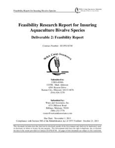 Feasibility Research Report for Insuring Commercial Poultry Production
