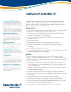 StarGarden Essential HR  POW ER YOUR