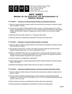 Office of Environmental Health and Safety The University of Texas at Austin Service Building, Suite 202 Austin, Texas[removed]3511; Fax: ([removed]