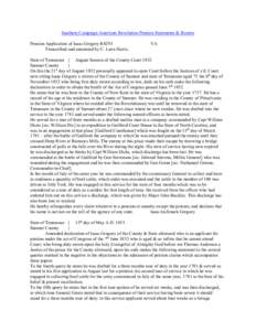 Southern Campaign American Revolution Pension Statements & Rosters Pension Application of Isaac Gregory R4293 Transcribed and annotated by C. Leon Harris. VA