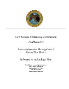New Mexico Sentencing Commission Fiscal Years 2010 Justice Information Sharing Council State of New Mexico Table of Contents