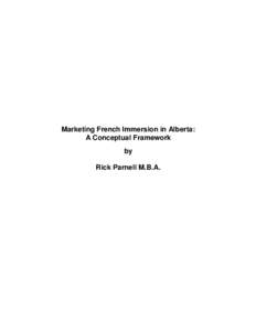 appendix E: Marketing French Immersion