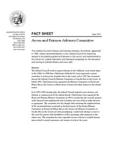 Access and Fairness Advisory Committee Page 1 of 5 ADMINISTRATIVE OFFICE OF THE COURTS