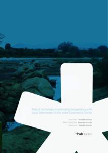 Role of technology in promoting transparency with Local Stakeholders in the Water Governance Sector Anne Salim  Albert Otieno Orwa  Hilda Moraa 