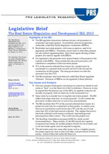 Microsoft Word - Real Estate - Legislative Brief final