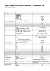 Technical data sheet of the Alfa Romeo Giulietta 170 HP 1.4 TB MultiAir with 