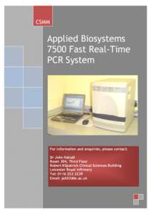 CSMM  Applied Biosystems 7500 Fast Real-Time PCR System