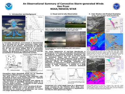 JP181  An Observational Summary of Convective Storm-generated Winds Ken Pryor NOAA/NESDIS/STAR 1. Introduction and Background
