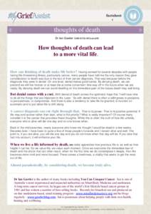 4  thoughts of death Dr Ian Gawler OAM BVSc MCounsHS  How thoughts of death can lead