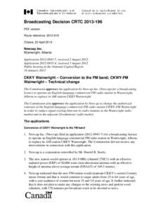 Broadcasting Decision CRTC 2011-xx